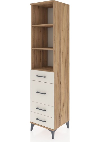Hyperion Dolap 3 Raflı 4 Çekmeceli 44X44X195 Çam-Aytaşı modelleri