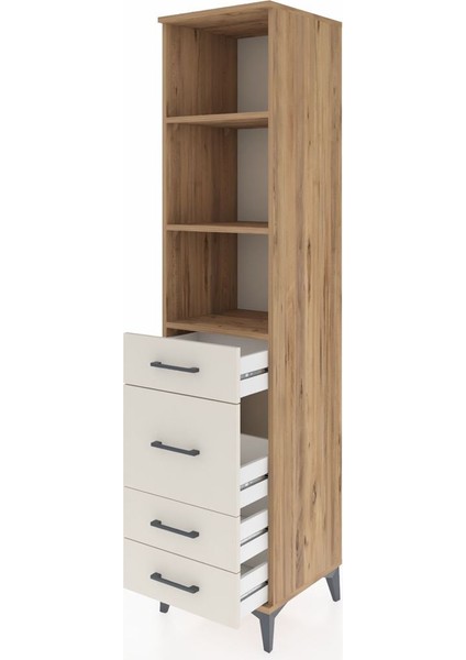 Hyperion Dolap 3 Raflı 4 Çekmeceli 44X44X195 Çam-Aytaşı fırsatları