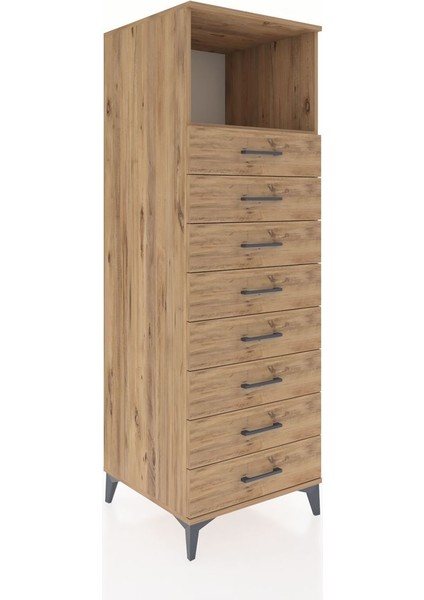 Kronos Dolap Tek Raflı 8 Çekmeceli 60X59X182 Çam-Çam fiyatları
