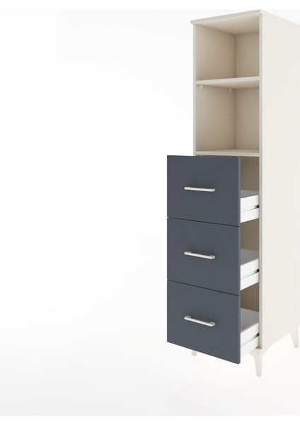 Hyperion Dolap 2 Raflı 3 Çekmeceli 44X44X182 Aytaşı-Antrasit fırsatları