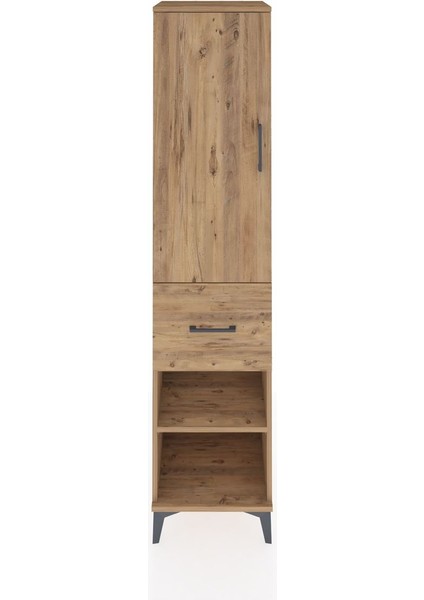 Hyperion Dolap 4 Raflı Tek Çekmeceli Tek Kapaklı 44X44X195 Çam-Çam