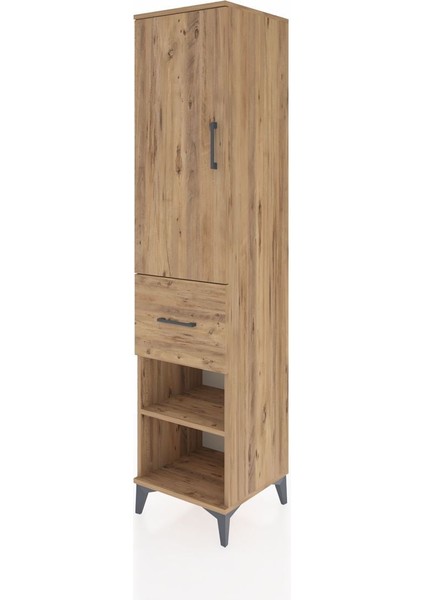 Hyperion Dolap 4 Raflı Tek Çekmeceli Tek Kapaklı 44X44X195 Çam-Çam modelleri