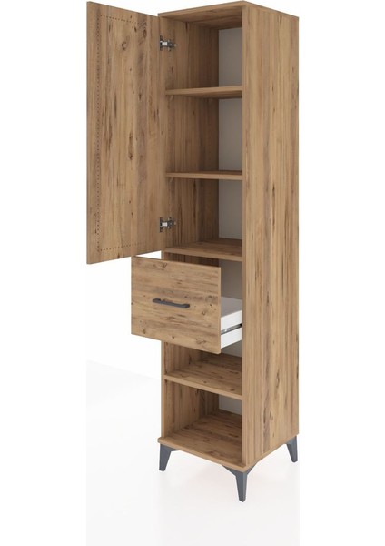 Hyperion Dolap 4 Raflı Tek Çekmeceli Tek Kapaklı 44X44X195 Çam-Çam fırsatları