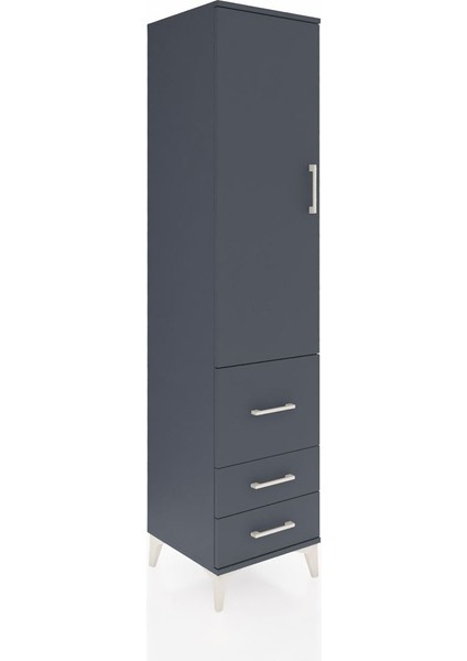 Hyperion Dolap 4 Raflı 3 Çekmeceli Tek Kapaklı 44X44X195 Antrasit-Antrasit fiyatları