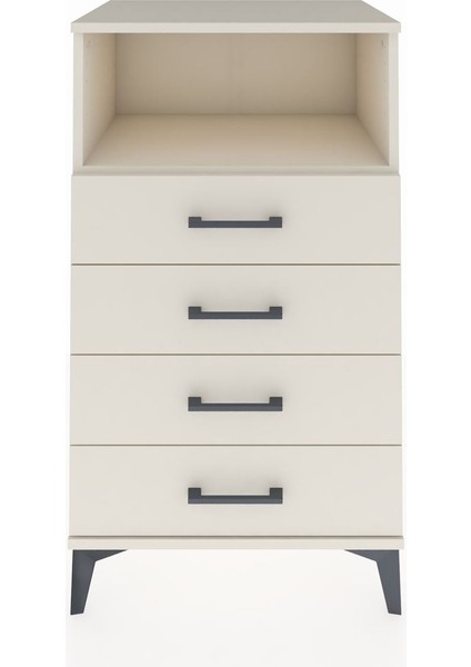 Hyperion Komodin Tek Raflı 4 Çekmeceli 60X44X106 Aytaşı-Aytaşı