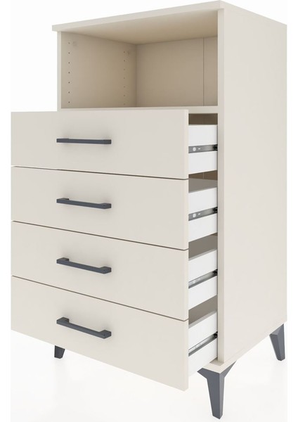 Hyperion Komodin Tek Raflı 4 Çekmeceli 60X44X106 Aytaşı-Aytaşı fırsatları