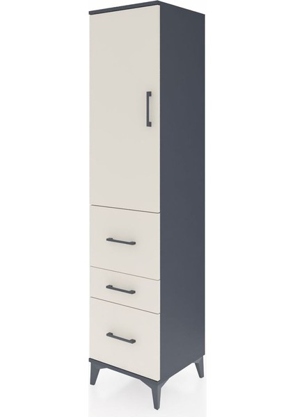 Hyperion Dolap 3 Raflı 3 Çekmeceli Tek Kapaklı 44X44X195 Antrasit-Aytaşı modelleri