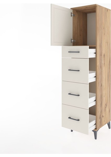 Hyperion Dolap Tek Raflı 4 Çekmeceli Tek Kapaklı 44X44X182 Çam-Aytaşı fırsatları