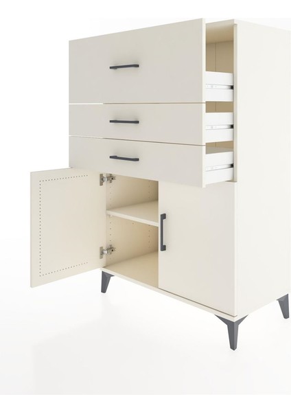 Hyperion Dolap Tek Raflı 3 Çekmeceli 2 Kapaklı 88X44X134 Aytaşı-Aytaşı fırsatları