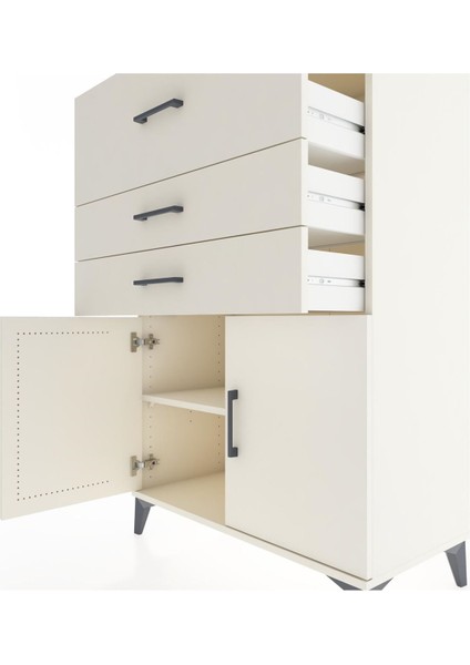 Hyperion Dolap Tek Raflı 3 Çekmeceli 2 Kapaklı 88X44X134 Aytaşı-Aytaşı indirimleri