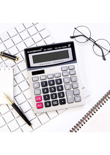 12 Haneli Geniş LCD Ekran, Pilli Büyük Düğmeli Hesap Makinesi (4172) fırsatları