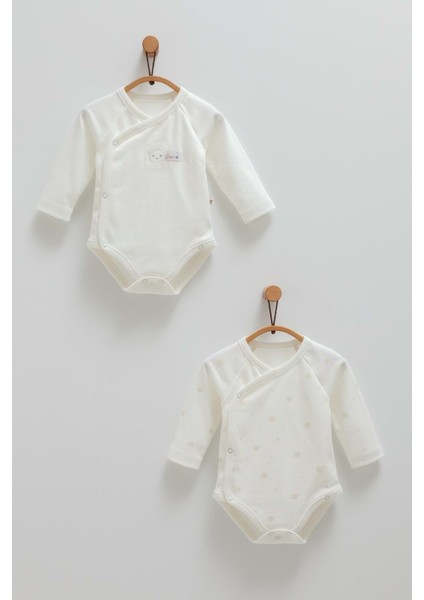 Cute Bear Anvelop Çıtçıtlı Ikili Body - Caramell - BE1461 - Ekru - 6 - 9 Ay - BE1461-EKRU-6 - 9 Ay Ekru