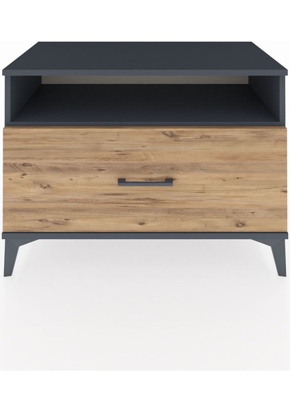 Hyperion Şifonyer Tek Raflı Tek Çekmeceli 88X44X64 Antrasit-Çam