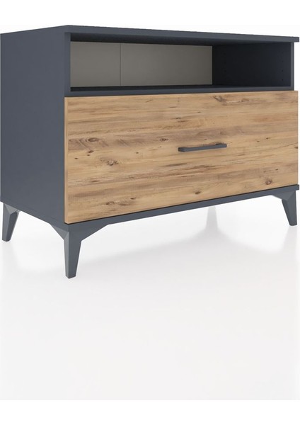 Hyperion Şifonyer Tek Raflı Tek Çekmeceli 88X44X64 Antrasit-Çam fiyatları