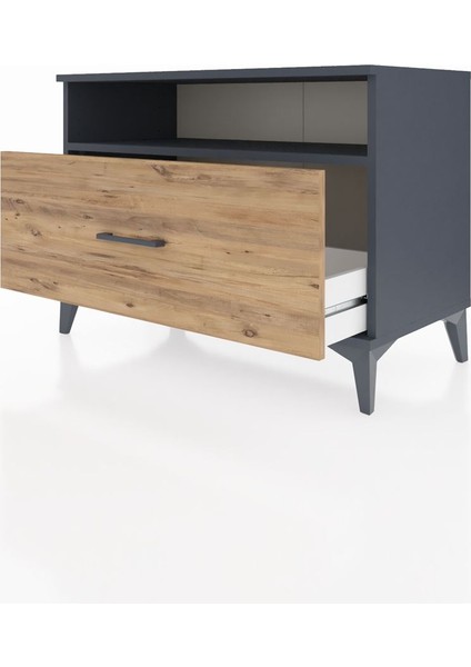 Hyperion Şifonyer Tek Raflı Tek Çekmeceli 88X44X64 Antrasit-Çam fırsatları