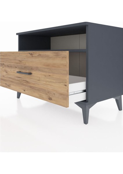 Hyperion Şifonyer Tek Raflı Tek Çekmeceli 88X44X64 Antrasit-Çam indirimleri