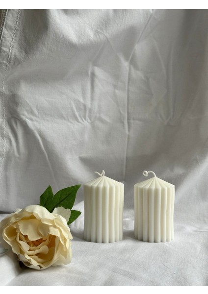 Blok Model Kokulu Soya Wax Mum 2'li Set