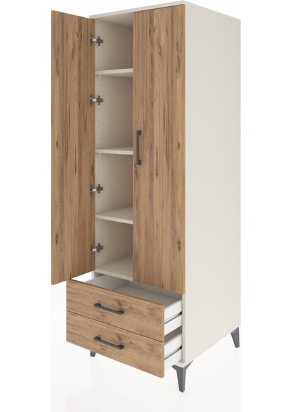 Kronos Dolap 4 Raflı 2 Çekmeceli 2 Kapaklı 60X59X182 Aytaşı-Çam fırsatları