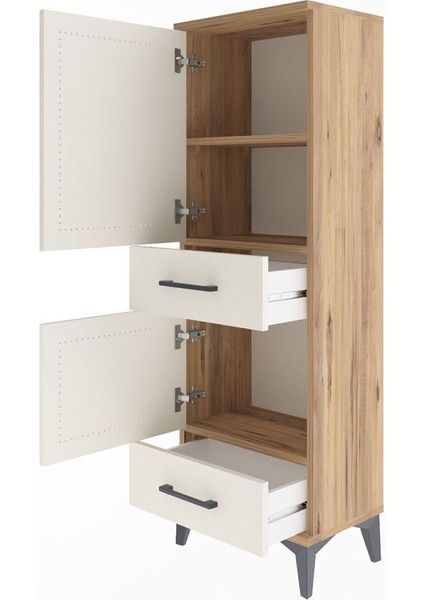 Arges Dolap 3 Raflı 2 Çekmeceli 2 Kapaklı 44X30X134 Çam-Aytaşı fırsatları
