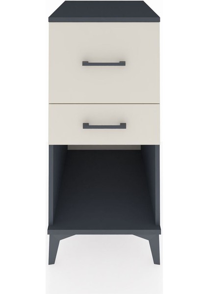 Kronos Komodin 2 Çekmeceli 44X59X96 Antrasit-Aytaşı