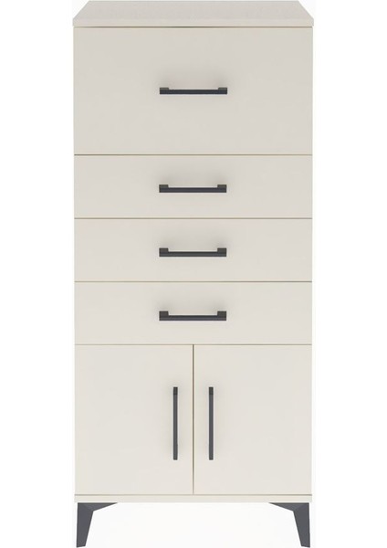 Arges Dolap 4 Çekmeceli 2 Kapaklı 60X30X134 Aytaşı-Aytaşı
