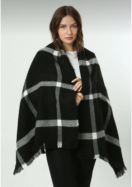 Kareli Ekose Desenli Omuz Şalı 70*180