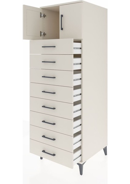 Kronos Dolap Tek Raflı 8 Çekmeceli 2 Kapaklı 60X59X182 Aytaşı-Aytaşı fırsatları