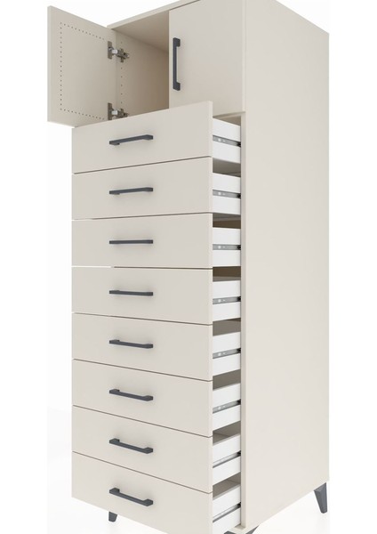 Kronos Dolap Tek Raflı 8 Çekmeceli 2 Kapaklı 60X59X182 Aytaşı-Aytaşı indirimleri