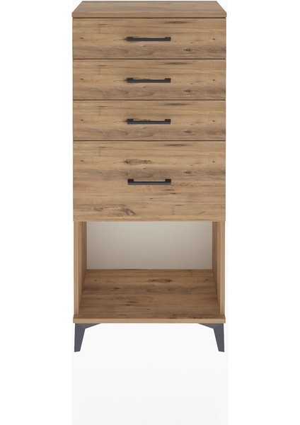 Arges Dolap 4 Çekmeceli 60X30X134 Çam-Çam