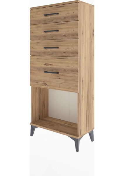 Arges Dolap 4 Çekmeceli 60X30X134 Çam-Çam modelleri