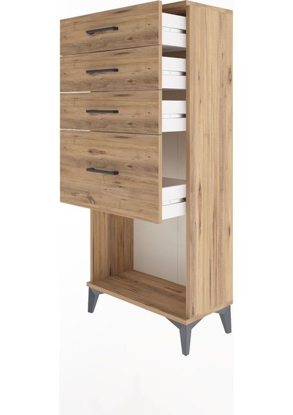 Arges Dolap 4 Çekmeceli 60X30X134 Çam-Çam fırsatları