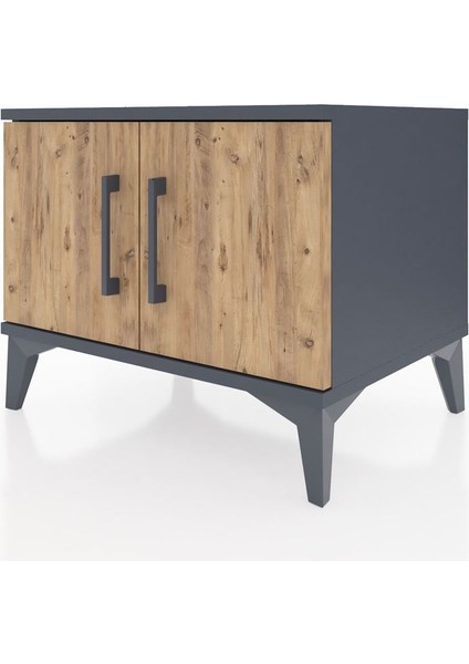 Hyperion Komodin Tek Raflı 2 Kapaklı 60X44X48 Antrasit-Çam modelleri