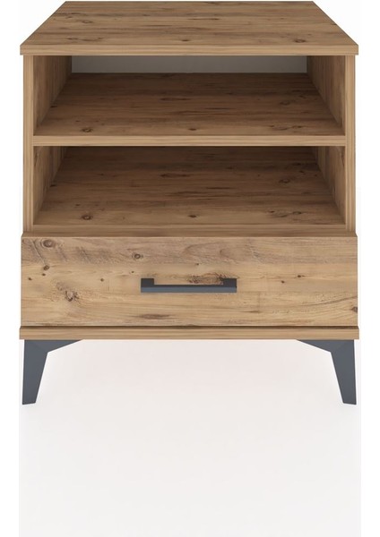 Hyperion Komodin 2 Raflı Tek Çekmeceli 60X44X64 Çam-Çam