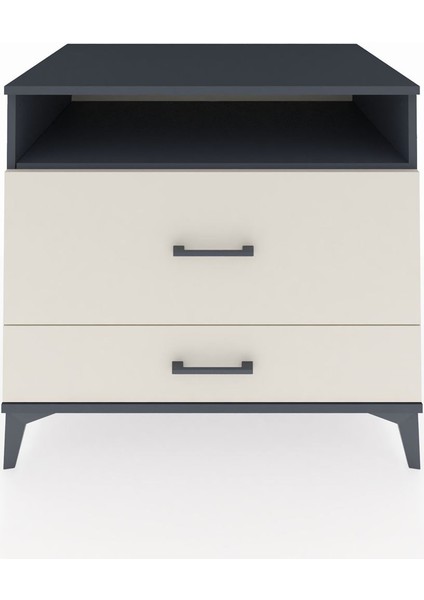 Kronos Şifonyer Tek Raflı 2 Çekmeceli 88X59X80 Antrasit-Aytaşı
