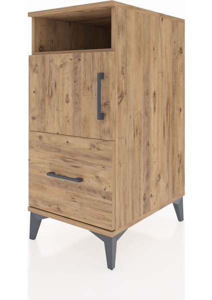 Kronos Komodin 2 Raflı Tek Çekmeceli Tek Kapaklı 44X59X96 Çam-Çam modelleri