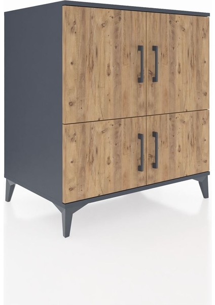 Kronos Şifonyer 3 Raflı 4 Kapaklı 88X59X96 Antrasit-Çam fiyatları