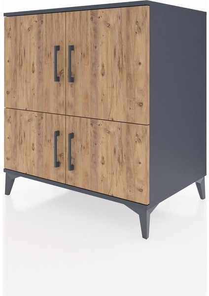 Kronos Şifonyer 3 Raflı 4 Kapaklı 88X59X96 Antrasit-Çam modelleri