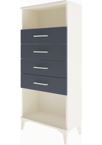 Arges Dolap Tek Raflı 4 Çekmeceli 60X30X134 Aytaşı-Antrasit modelleri