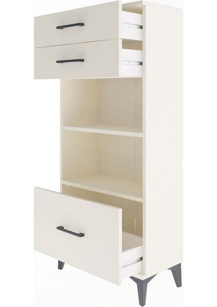 Arges Dolap 2 Raflı 3 Çekmeceli 60X30X134 Aytaşı-Aytaşı fırsatları