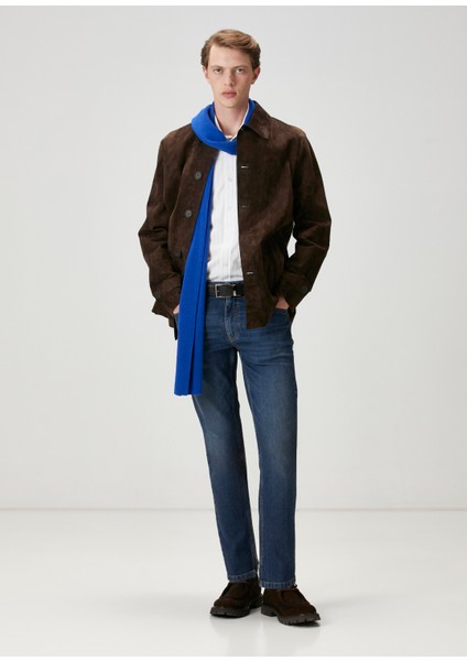 Mavi Yıkamalı Slim Fit Jean Pantolon