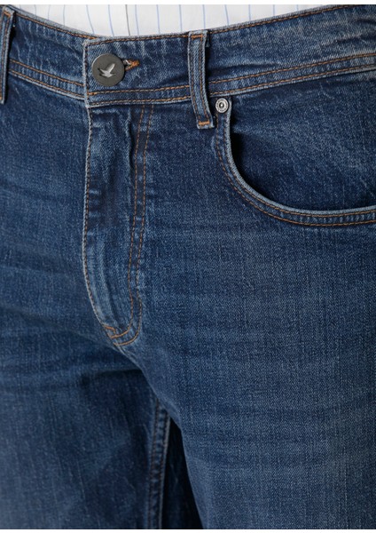 Mavi Yıkamalı Slim Fit Jean Pantolon fırsatları