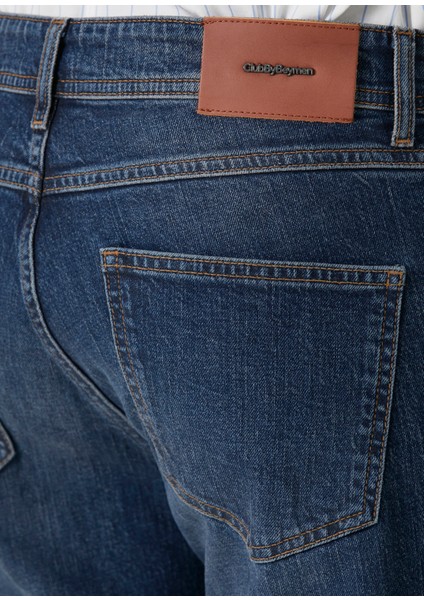 Mavi Yıkamalı Slim Fit Jean Pantolon