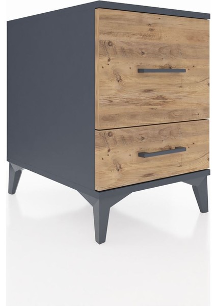 Kronos Komodin 2 Çekmeceli 44X59X64 Antrasit-Çam fiyatları