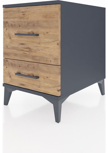 Kronos Komodin 2 Çekmeceli 44X59X64 Antrasit-Çam modelleri