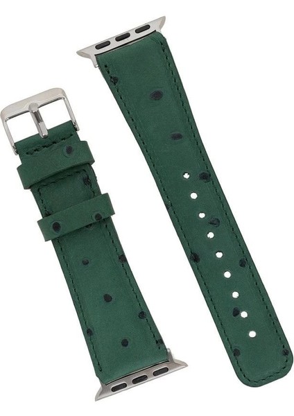 Apple Watch Uyumlu Deri Kordon 42-44-45MM De6 Yeşil fırsatları