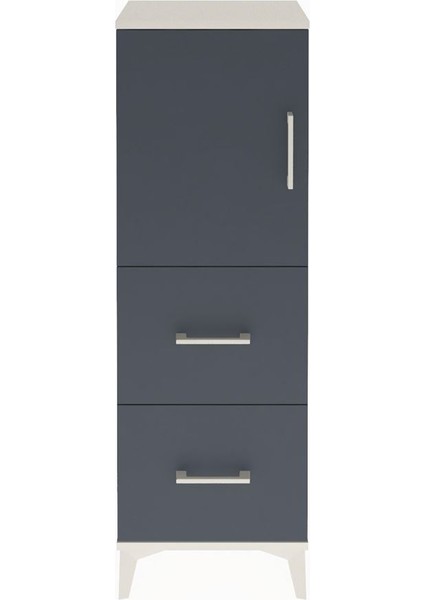 Arges Dolap 2 Raflı 2 Çekmeceli Tek Kapaklı 44X30X134 Aytaşı-Antrasit