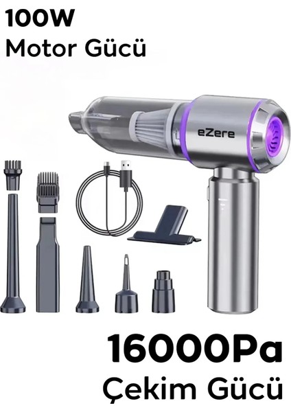 Ezere 16000PA Güçlü Portatif Taşınabilir Vakumlu Kablosuz Üflemeli Mini Araç SÜPÜRGESI-(1903) indirimleri