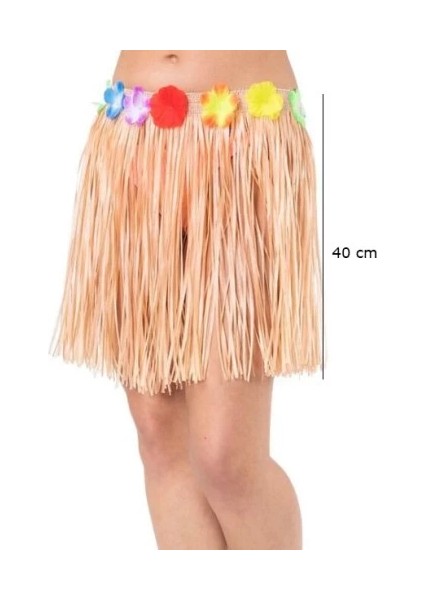 Saman Renk Püsküllü Hawaii Luau Hula Etek