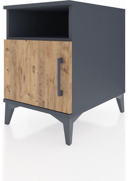 Kronos Komodin 2 Raflı Tek Kapaklı 44X59X64 Antrasit-Çam modelleri