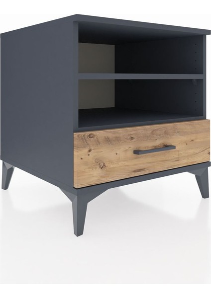 Kronos Komodin 2 Raflı Tek Çekmeceli 60X59X64 Antrasit-Çam modelleri